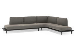 Chaise longue links + 2-zit