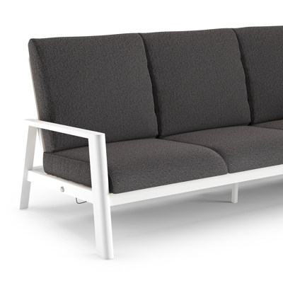 Cirello loungebank in wit aluminium met firenze tunder all weather solica kussen