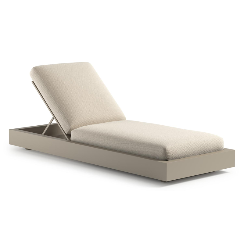 Como verstelbaar ligbed in beige aluminium met althea off white all weather cosytica