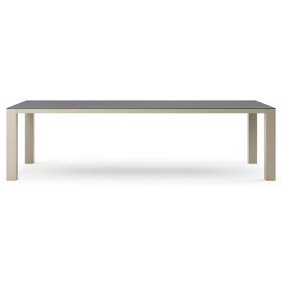 Nano tuintafel rechthoekig in beige aluminium en volkeramiek Basalt Black - L 280 x B 110 x H 75 cm