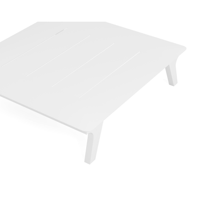 Table basse Bolzano en aluminium blanc - Lg 83,5 x larg. 83,5 x H 30
