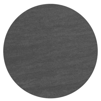 Fano tuintafel rond in beige aluminium en volkeramiek Basalt Black - Dia. 85 x H 75 cm