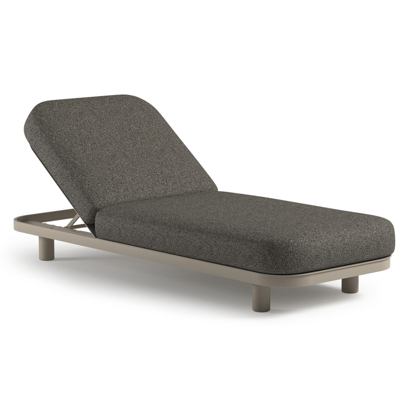 Chaise longue réglable Donato en aluminium beige avec All Weather Cosytica marbella tunder coussin