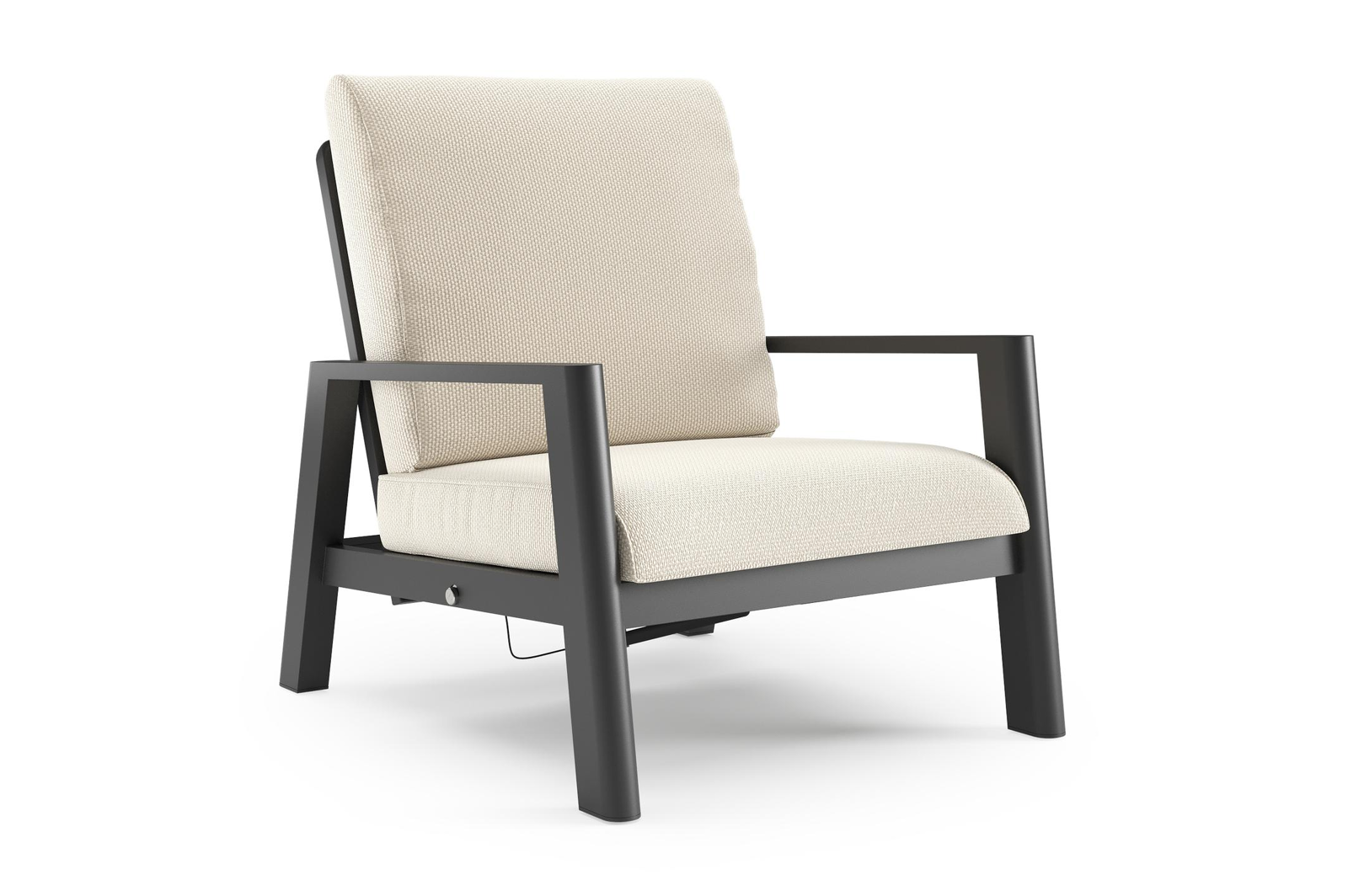 Cirello loungestoel in zwart aluminium met althea off white all weather cosytica kussen