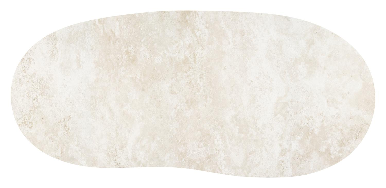 Table de jardin Amico organique en aluminium blanc et céramique pleine Rapolano - Lg. 240 x Lrg. 110 x Haut. 73.5 cm