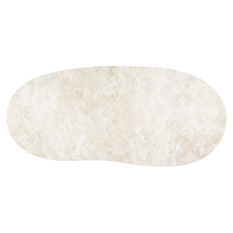 Table de jardin Amico organique en aluminium blanc et céramique pleine Rapolano - Lg. 240 x Lrg. 110 x Haut. 73.5 cm