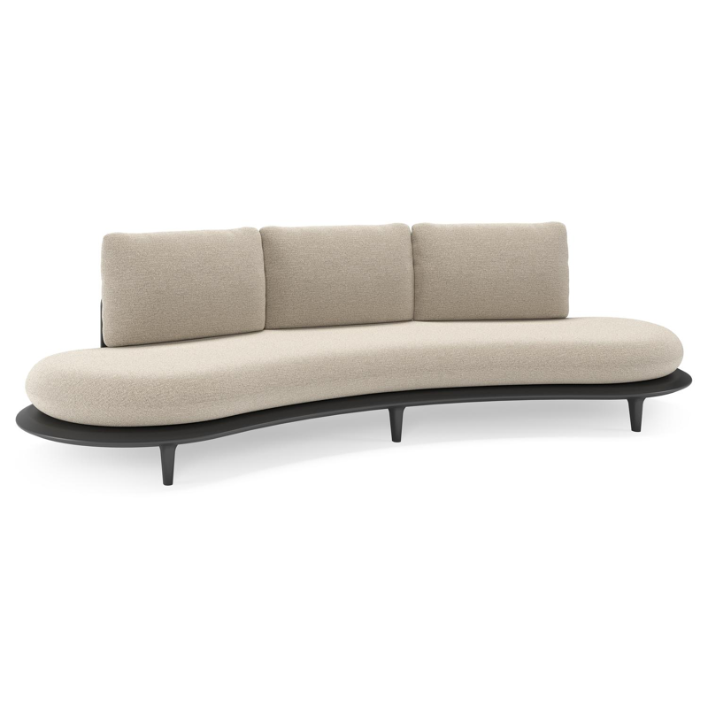 Bomero loungebank in zwart aluminium met catania greige all weather cosytica kussen