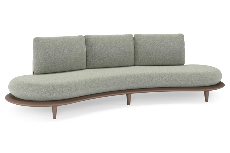 Bomero loungebank in taupe aluminium met savane leaf all weather sunbrella® luxe kussen