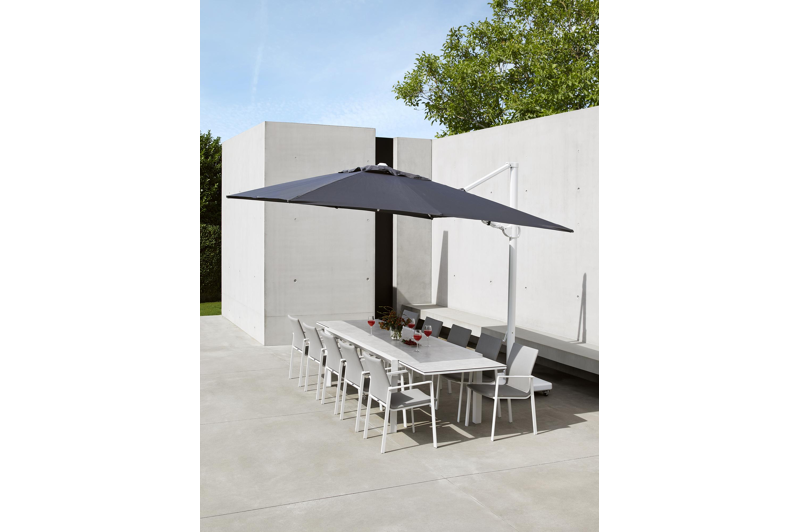 Ceramo verlengbare tuintafel in wit aluminium met tafelblad in volkeramiek - L 220 x B 106 cm