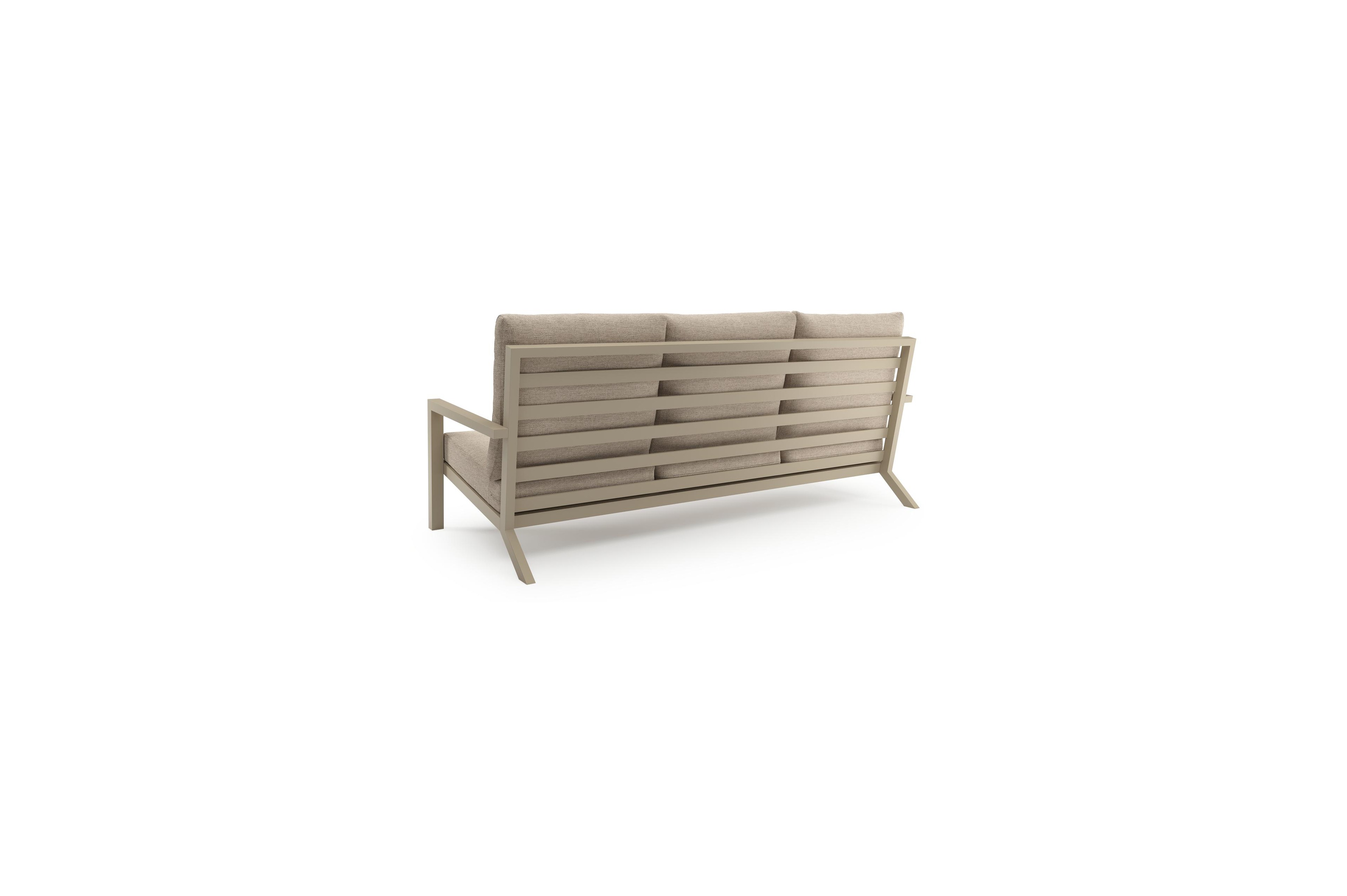 Arnes loungeset in beige aluminium met rustic weather+ softtouch kussen