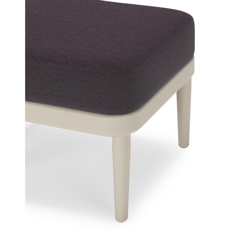 Pouf Orso en aluminium beige et coussins en all weather sunbrella® luxe Tundra Red