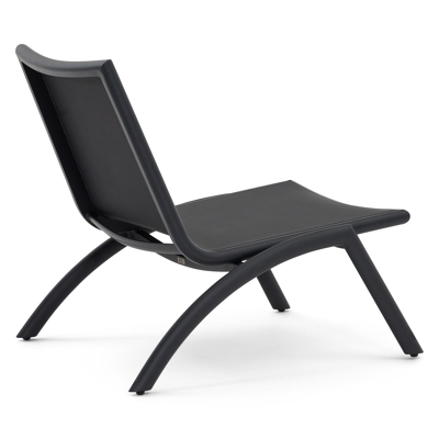 Siena relaxzetel in zwart aluminium met zwart textilene