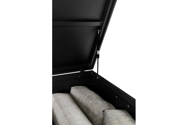 Kussenbox aluminium zwart B 164 x D 84 x H 99 cm