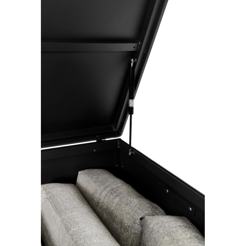 boîte de rangement de jardin aluminium noir Larg. 164 x Prof. 84 x H 99 cm