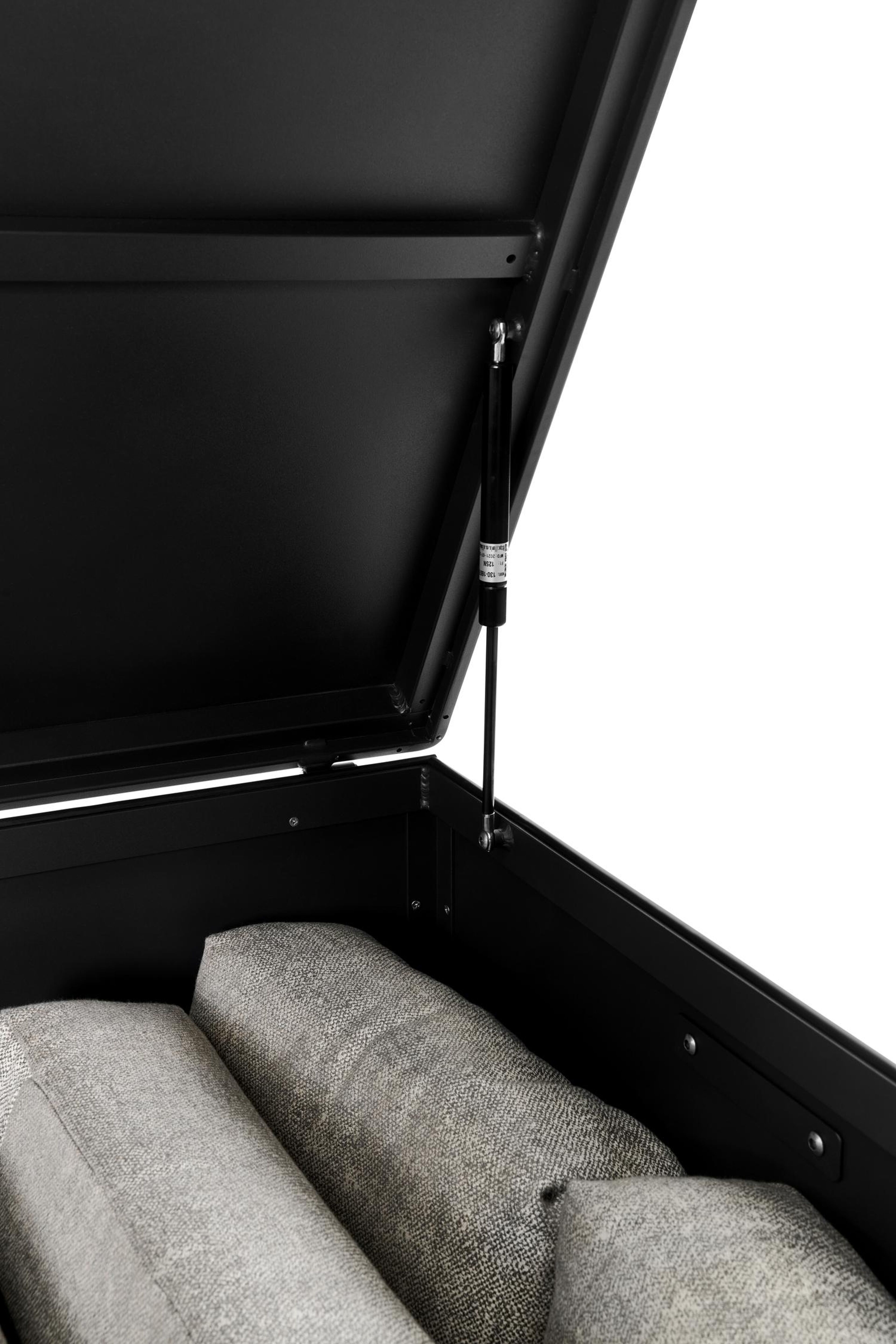 boîte de rangement de jardin aluminium noir Larg. 164 x Prof. 84 x H 99 cm