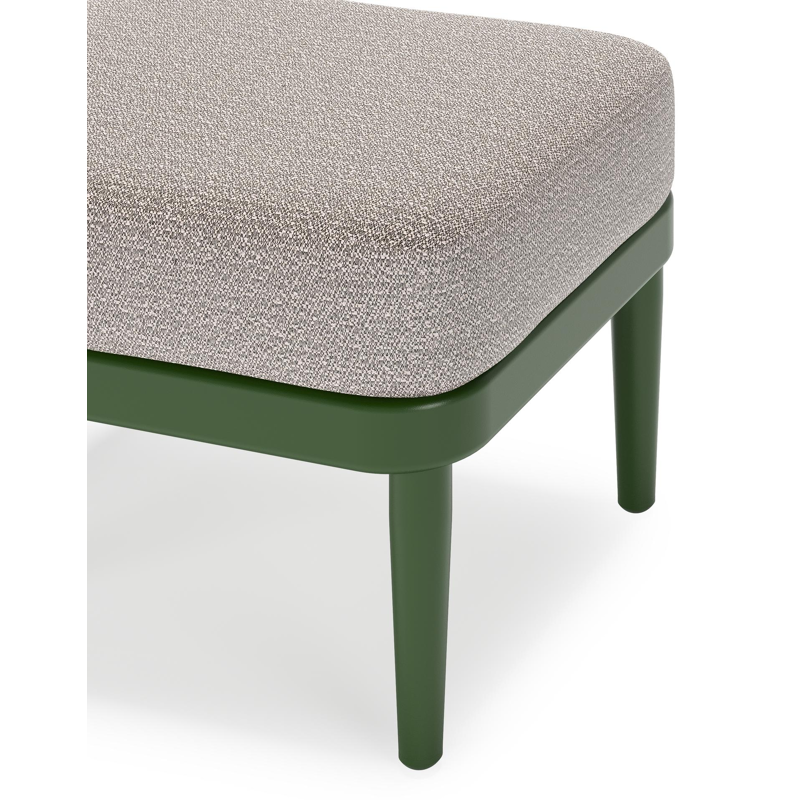 Orso poef in groen aluminium met Wander Granite all weather sunbrella® luxe kussen