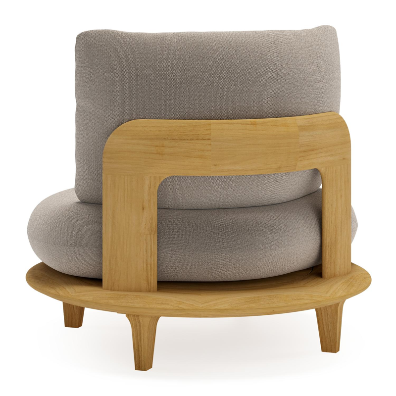 Fauteuil de jardin Bomero en teck et coussins en all weather sunbrella® luxe savane coconut