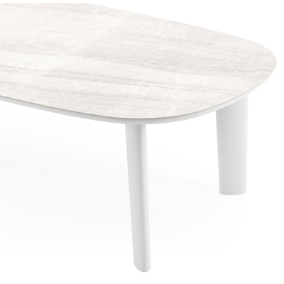 Amico tuintafel bombo in wit aluminium en volkeramiek Taj Mahal - L 270 x B 125 x H 73.5 cm