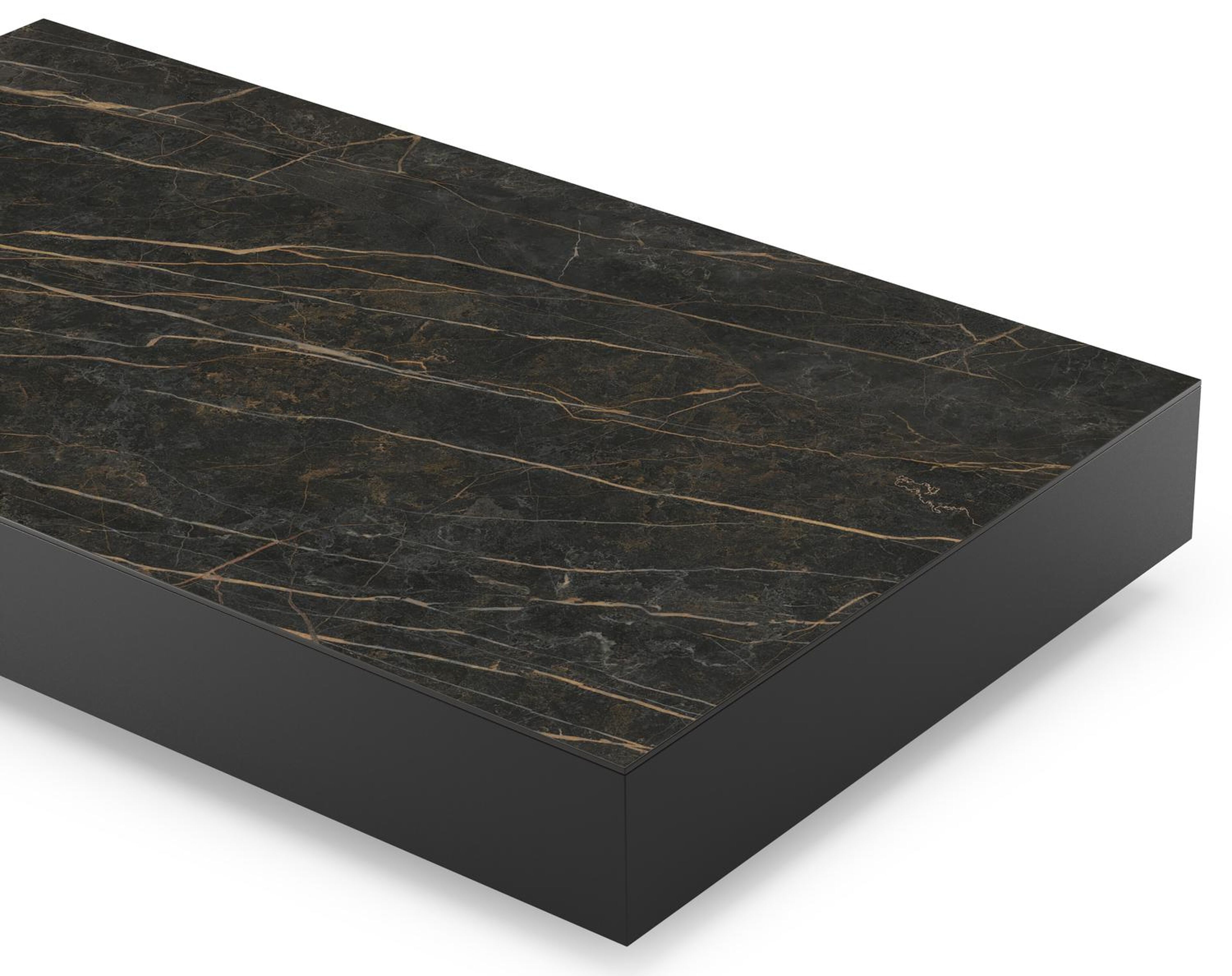 Como loungetafel in zwart aluminium en black obsession volkeramiek - L 140 x B 80 x H 20 cm