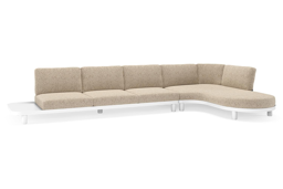 Chaise longue links + 3-zit