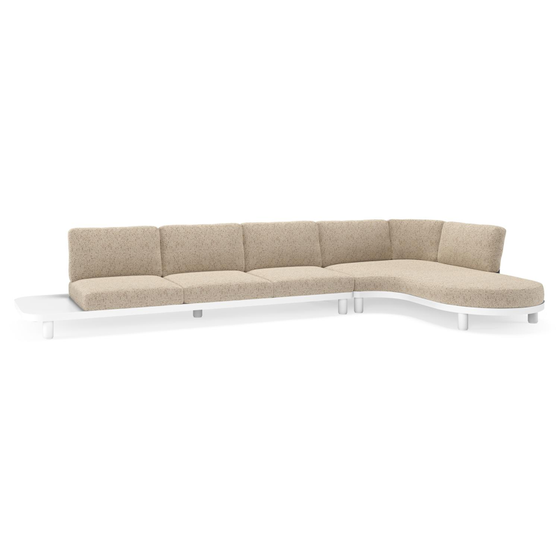 Donato loungehoek in wit aluminium met all weather cosytica Bora Jungle kussen