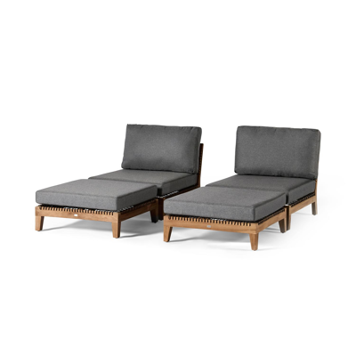 Set van 2 Cosito loungestoelen met poefs