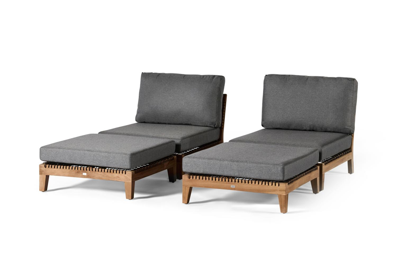 Set van 2 Cosito loungestoelen met poefs