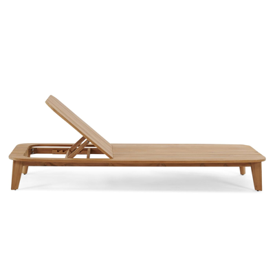 Lacrima verstelbaar ligbed in naturel teak met lopi marble all weather sunbrella® luxe kussens