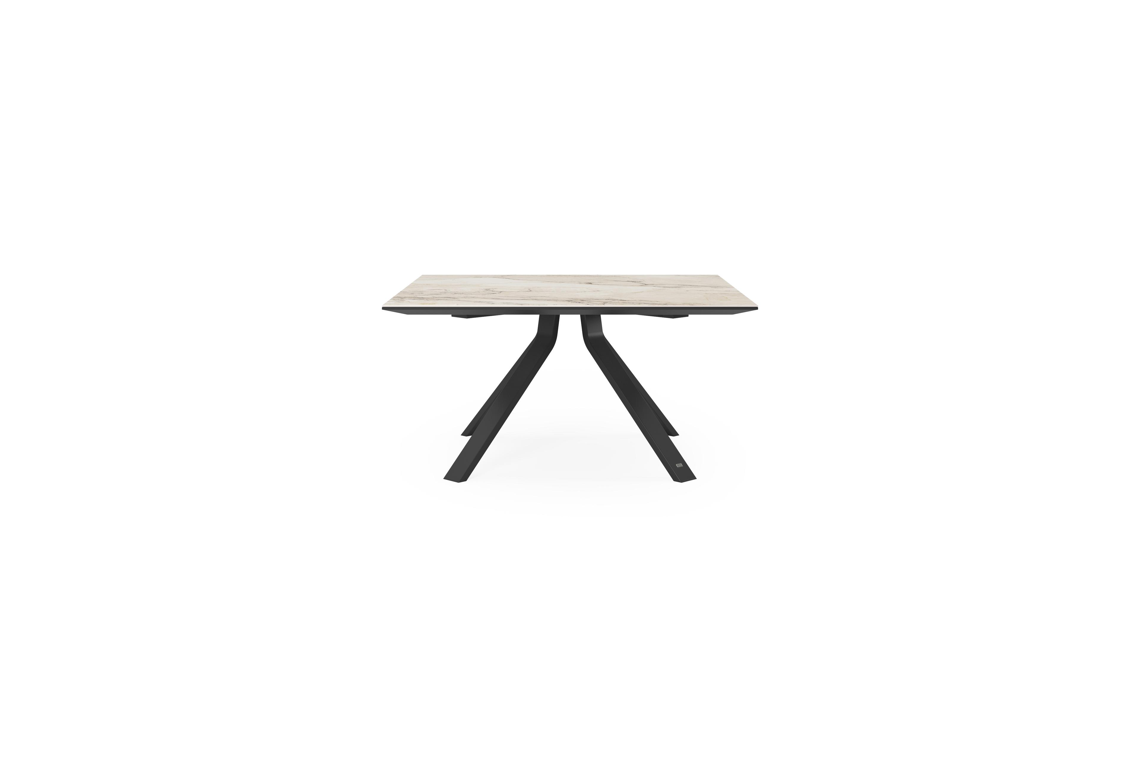 Cesano tuintafel vierkant in zwart aluminium en volkeramiek colorado dunes - L 148 x B 148 x H 73.5 cm
