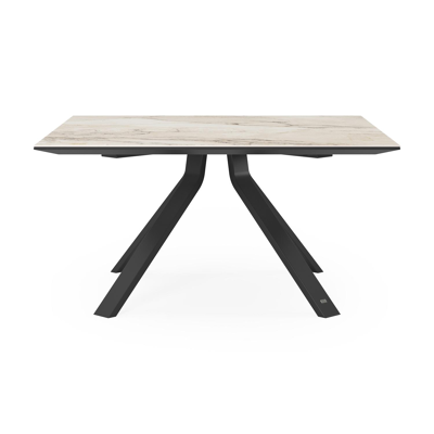 Cesano tuintafel vierkant in zwart aluminium en volkeramiek colorado dunes - L 148 x B 148 x H 73.5 cm