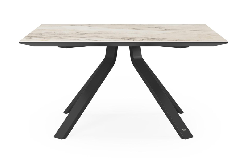 Cesano tuintafel vierkant in zwart aluminium en volkeramiek colorado dunes - L 148 x B 148 x H 73.5 cm