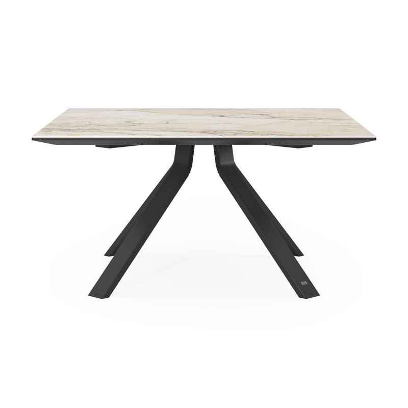 Cesano tuintafel vierkant in zwart aluminium en volkeramiek colorado dunes - L 148 x B 148 x H 73.5 cm
