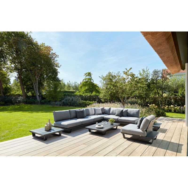 Pagino lounge 1-zit in zwart aluminium