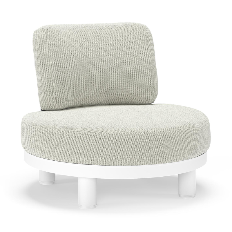 Donato loungestoel in wit aluminium met all weather sunbrella® luxe Lopi Bud kussen