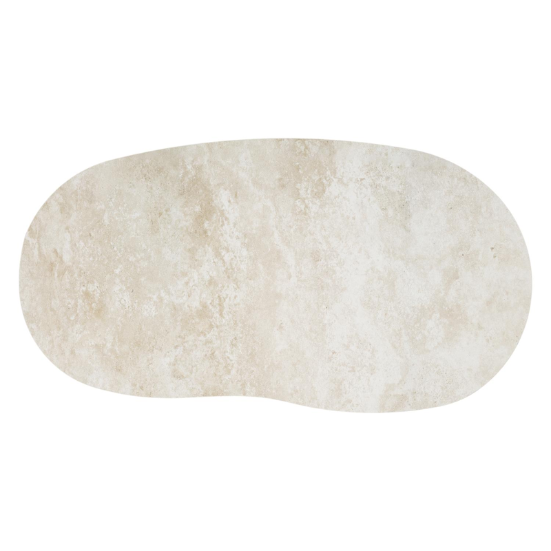 Table de basse Amico organique en aluminium noir et céramique pleine Rapolano - Lg. 170 x Lrg. 91 x Haut. 25 cm