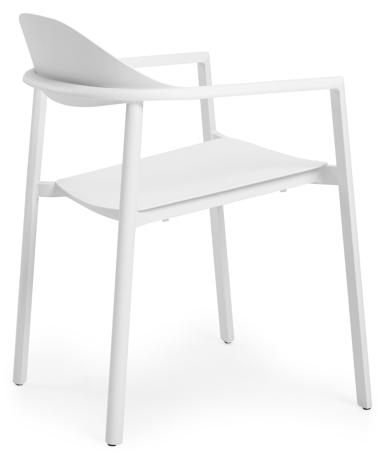 Fano (Piemonte) stapelbare tuinstoel in wit aluminium