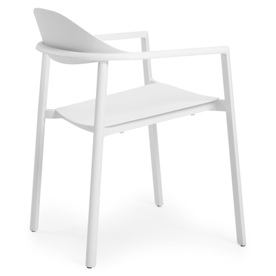 Fano (Piemonte) stapelbare tuinstoel in wit aluminium