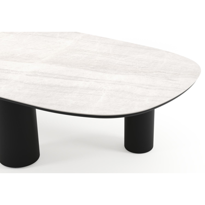 Amico tuintafel bombo xl in zwart aluminium en volkeramiek Taj Mahal - L 320 x B 148 x H 73.5 cm