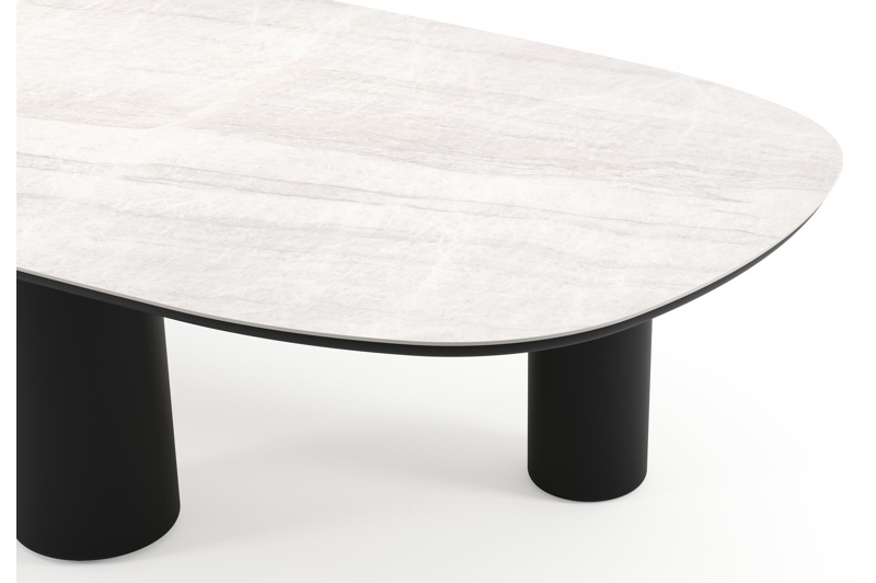 Amico tuintafel bombo xl in zwart aluminium en volkeramiek Taj Mahal - L 320 x B 148 x H 73.5 cm