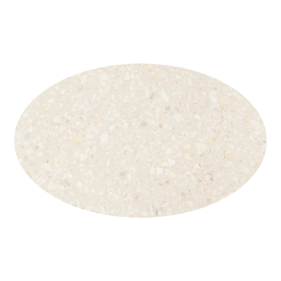 Table de jardin Fano ovale en aluminium beige et céramique pleine Retrostone Lg. 180 x Lrg. 110 x Haut. 75 cm