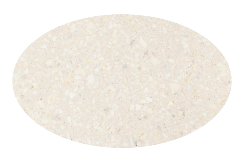 Table de jardin Fano ovale en aluminium beige et céramique pleine Retrostone Lg. 180 x Lrg. 110 x Haut. 75 cm