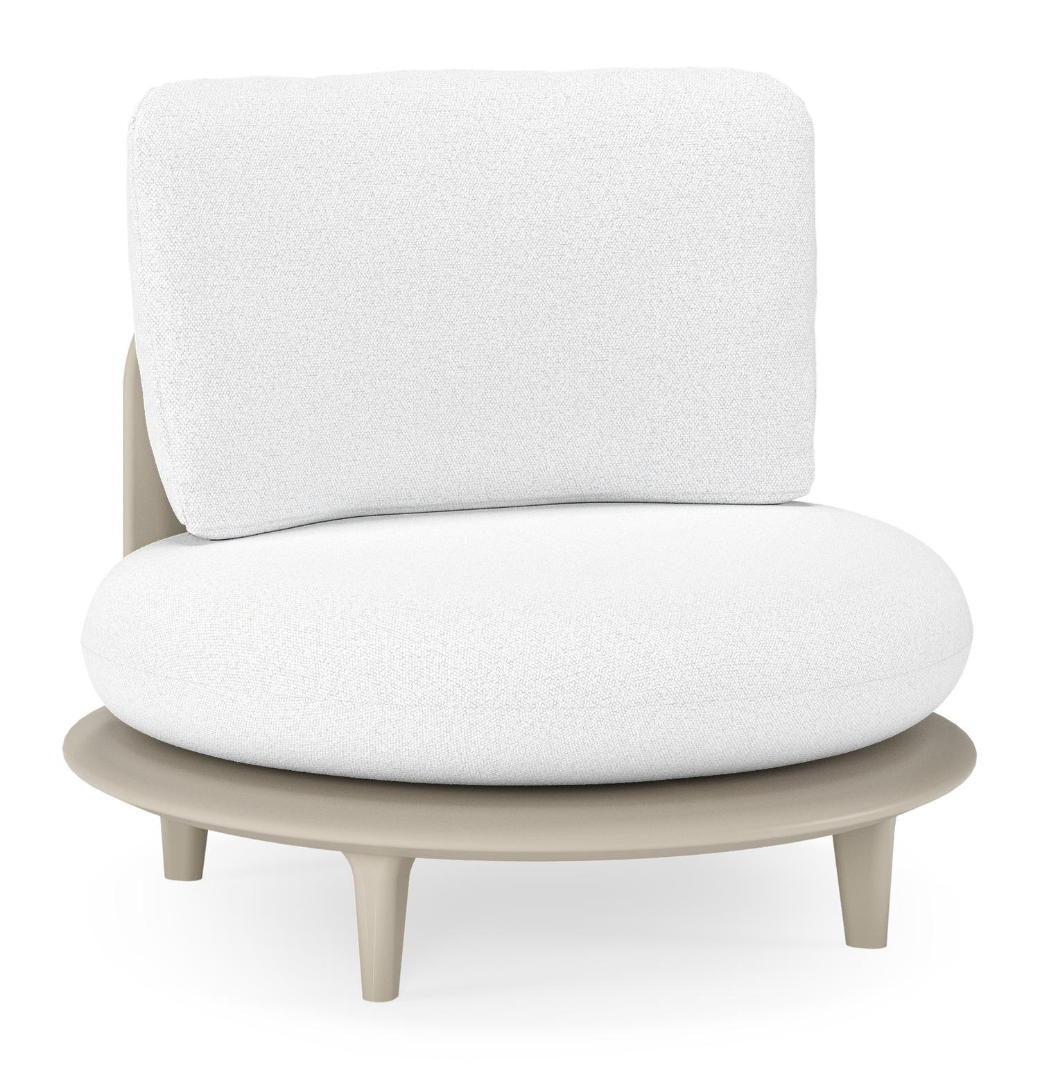 Bomero loungestoel in beige aluminium met ego birch all weather solica kussen