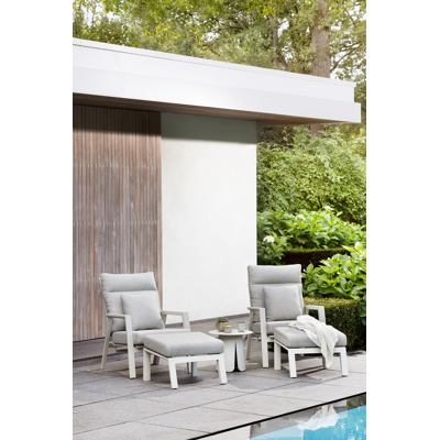 Avila bijzettafel in beige aluminium - Dia. 45 x H 39 cm