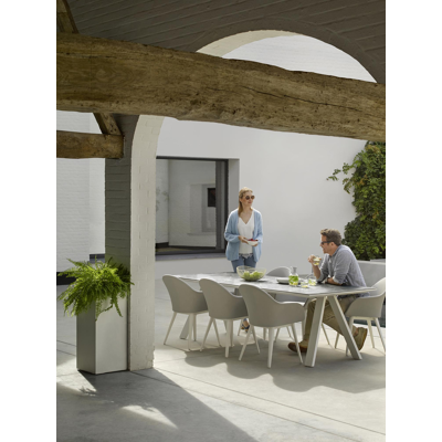 Table de jardin Cesano en aluminium blanc et céramique pleine zaha stone - Lg 240 x Larg. 100 x H 74 cm
