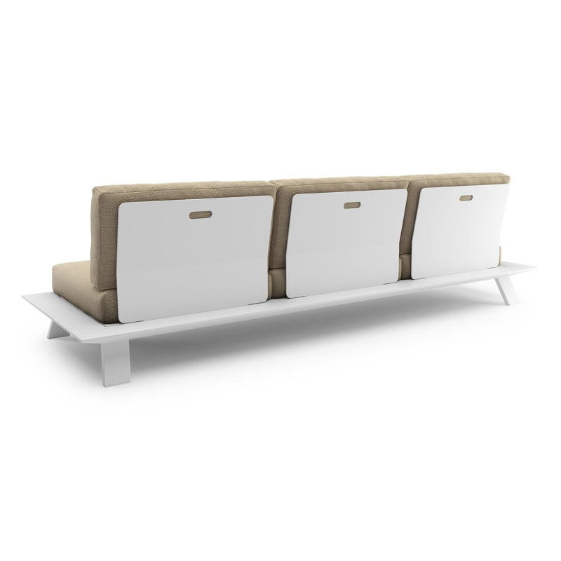 Cesano loungebank in wit aluminium met althea camel all weather Cosytica kussen