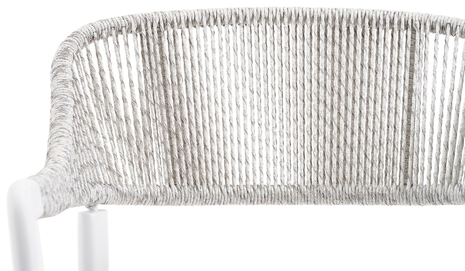 Cesano stapelbare tuinstoel in wit aluminium en wit-grijs wicker