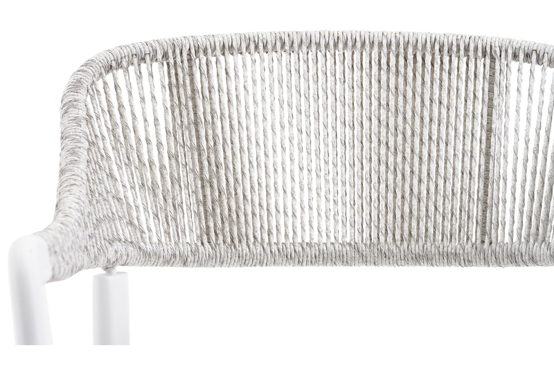 Cesano stapelbare tuinstoel in wit aluminium en wit-grijs wicker