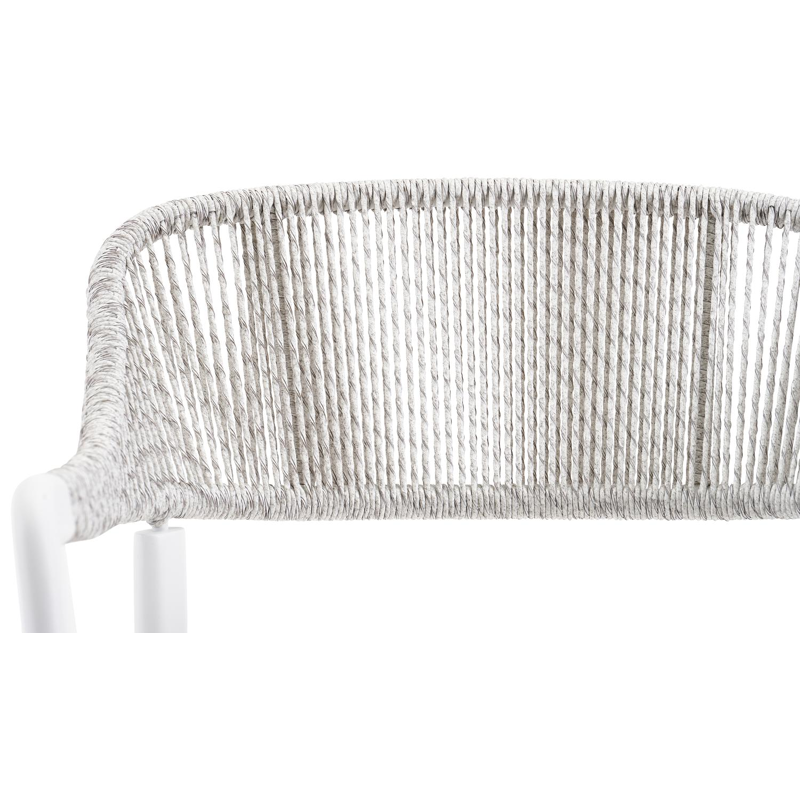 Cesano stapelbare tuinstoel in wit aluminium en wit-grijs wicker