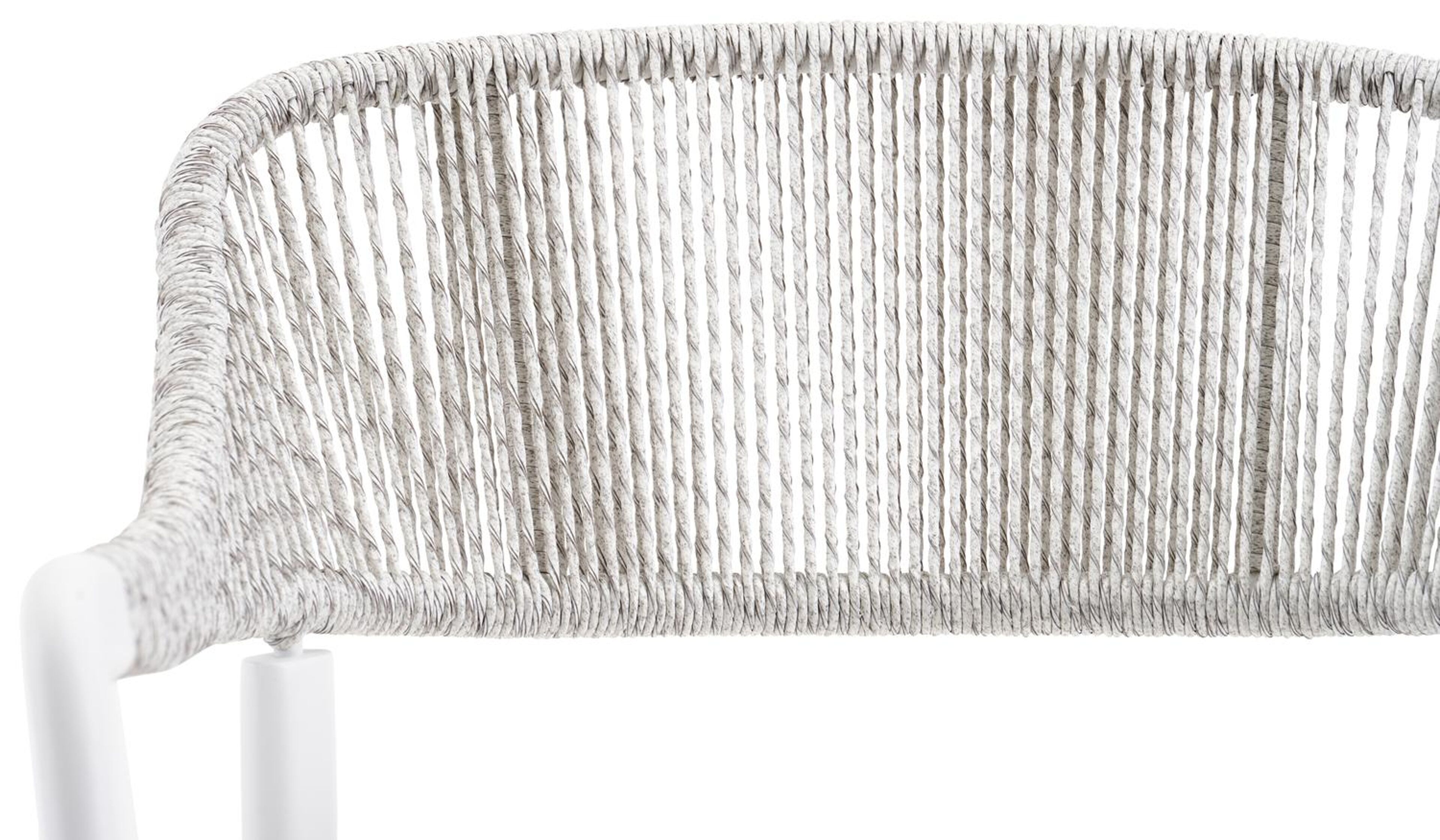 Cesano stapelbare tuinstoel in wit aluminium en wit-grijs wicker