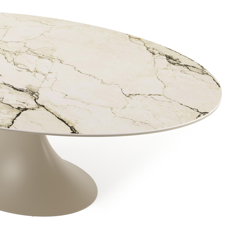 Fano tuintafel ovaal in aluminium beige en volkeramiek Colorado Dunes - L 240 x B 135 x H 75 cm